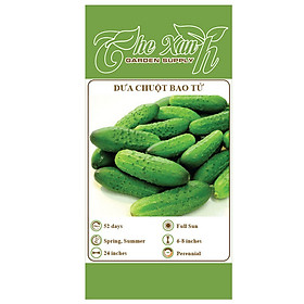 Bộ 1 gói Hạt giống dưa chuột bao tử-the xanh-10 hạt