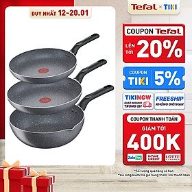 Mua Combo 3 chảo chống dính Tefal - Chảo chiên 20cm Natura B2260295 & Chảo chiên 24cm Natura B2260495 & Chảo sâu lòng 24cm Natura B2266495 - Hàng chính hãng