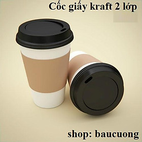 Mua 50 cốc giấy kraft 2 lớp đựng cafe nóng 8oz (240ml)