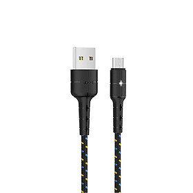 Cáp sạc Micro USB Hoco X14 Pro, cáp sạc bọc dù siêu bền, hỗ trợ sạc nhanh 3A Max, tự ngắt khi pin đầy, LED báo sạc dành cho Samsung, Huawei, Xiaomi, Oppo, Sony - Hàng chính hãng - Đen - 2