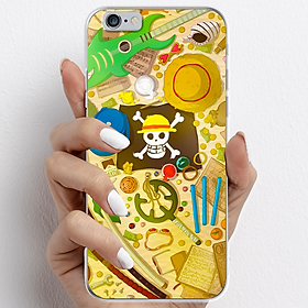 Ốp lưng cho iPhone 6, iPhone 6 Plus nhựa TPU mẫu One Piece cờ đen