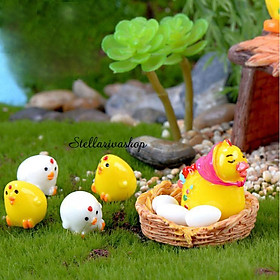 Mua Mô hình đàn gà trang trí tiểu cảnh  terrarium quà tặng trang trí