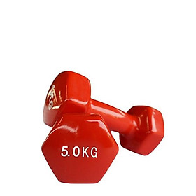 Tạ Tay 4KG - 5KG tạ lõi gang đặc bọc cao su không bở vỡ tập gym yoga thể dục nam nữ chống trơn trượt