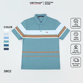 Áo thun TC nam VIỆT PHÁP/ Form Luxury / thoáng mát - co dãn tốt- chất liệu cotton lạnh mềm mịn thấm hút mồ hôi tốt 3802