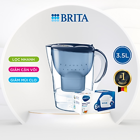 Combo Bình Lọc Nước BRITA Marella XL 3.5L kèm Hộp 6 lõi lọc BRITA Maxtra Plus - Hàng Chính Hãng