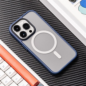 Ốp lưng chống sốc cho iPhone 12 13 14 Pro / Pro Max hỗ trợ sạc từ tính hiệu Likgus PC Ultra-thin Frosted Magnetic Case (mặt lưng nhám mờ, gờ bảo vệ Camera 0.5mm) - Hàng nhập khẩu - Xanh - iPhone 14 Pro Max