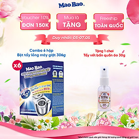 Combo 6 Hộp Bột Tẩy Vệ Sinh Lồng Máy Giặt Mao Bao 306g