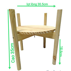 Kệ Giá Gỗ Để Chậu Hoa/Đôn Gỗ Để Chậu Hoa Cây Cảnh Màu Trắng Loại To Kích Thước Cao 35cm x Rộng 36cm, lọt lòng  30,5cm