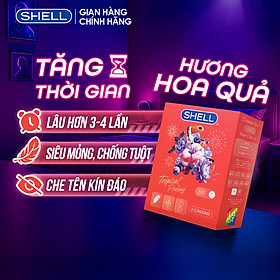 Bao cao su Shell Tropical Prolong kéo dài thời gian, hương hoa quả nhiệt đới - Hộp 3 cái | SHELL CHÍNH HÃNG