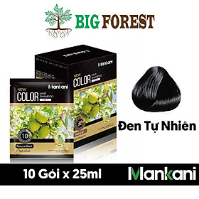 Hộp Dầu Gội Phủ Bạc Thảo Dược, Nhuộm Tóc Màu Đen Tự Nhiên, Mankani [250ml - Chính Hãng