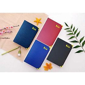 Combo 2 quyển Sổ da A4 Minh Châu, nẹp góc đồng - Giao màu ngẫu nhiên.