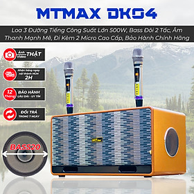 Mua   Tặng Kèm 2 Micro   Loa Karaoke Mới Nhất 2024 - MTMAX DK04 - Hệ Thống 6 Loa 3 Đường Tiếng Công Suất Lớn 500W  Bass Đôi 2 Tấc  Âm Thanh Mạnh Mẽ Bảo  Hành Chính Hãng 12 Tháng  Hàng Chính Hãng