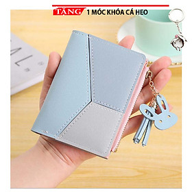 Ví nữ cầm tay dự tiệc mini màu tương phản nhiều ngăn HJ 241 Tặng móc khóa cá heo