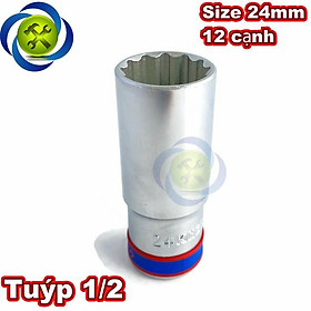 Mua Tuýp 24mm 1/2 Kingtony 423024M loại dài 12 cạnh màu trắng