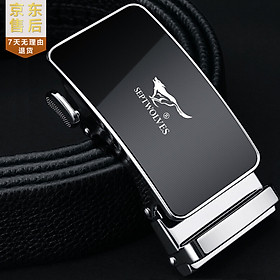 Seven wolves belt men's automatic buckle layer leather belt business casual pants men's leather belt 7A719424000-08 black