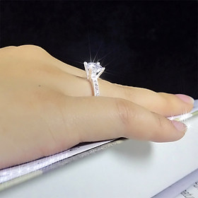 Nhẫn nữ Pannmila : bạc thật - đính kim cương pha lê Nano Ý