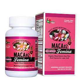 (Hộp 60 viên) Maca 2 Femina Giảm các triệu chứng tiền mãn kinh, làm chậm tiến trình mãn kinh, chống lão hóa.