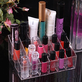 24 Clear Cosmetic Lipstick Lip Gloss Lip Balm Organizer Nail Polish Holder