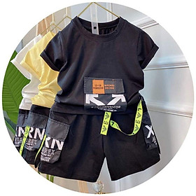 Set hip hop cá tính cho bé trai + quần kaki mềm 10-20kg