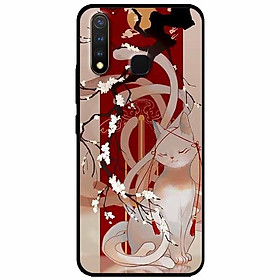 Ốp lưng in cho Vivo Y19/ Vivo U3 Mẫu Mèo Cành Hoa Đào