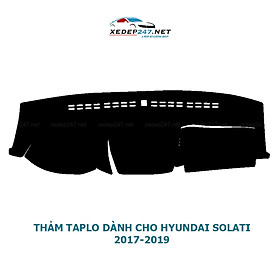 Thảm Taplo dành cho xe Hyundai Solati 2017-2019 chất liệu Nhung, da Carbon, da vân gỗ