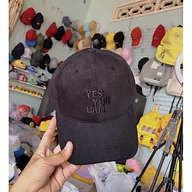 Mũ lưỡi trai " Yes you can" vải nhung cho cả nam nữ