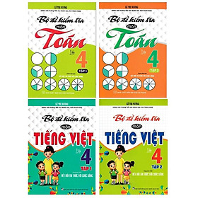 Sách - Bộ Đề Kiểm Tra Môn Toán + Tiếng Việt Lớp 4 - Combo 4 Cuốn - Dùng Kèm SGK Kết Nối Tri Thức Với Cuộc Sống - Hồng Ân