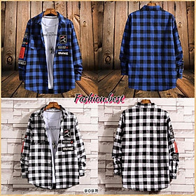 Áo sơ mi nam dài tay, họa tiết kẻ caro Flannel, chất dạ dày dặn, phong cách Hàn Quốc, hàng chuẩn y hình, áo sơ mi sọc unisex ulzzang, áo sơ nam, áo sơ mi nữ, áo sơ mi couple đều măc được, áo khoác ngoài sơ mi