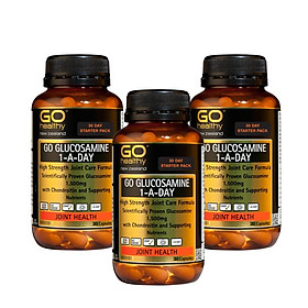 Bộ sản phẩm 3  hộp viên uống bổ xương khớp glucosamine nhập khẩu chính hãng New Zealand GO GLUCOSAMINE 1-A-DAY 1500mg (30 viên) giúp tăng dịch khớp, giảm thoái hóa khớp, khô khớp, cứng khớp; giúp xương sụn khớp khỏe mạnh