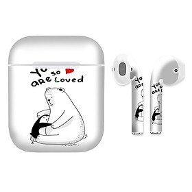 Mua Miếng dán skin chống bẩn cho tai nghe AirPods in hình thiết kế - atk330 (bản không dây 1 và 2)