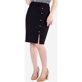 Chân Váy Nữ Bút Chì 1 Lớp Xẻ Trước VDS2421DE4 - Đen