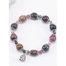 Vòng Tay Phong Thủy Nữ Đá Tourmaline Phối Charm Chuông Bạc (10mm) Nhiều Mệnh Ngọc Quý Gemstones