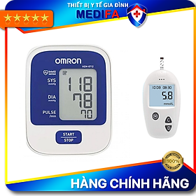 Máy đo huyết áp Omron Hem 8712+ Tặng máy đo đường huyết Safe-Accu