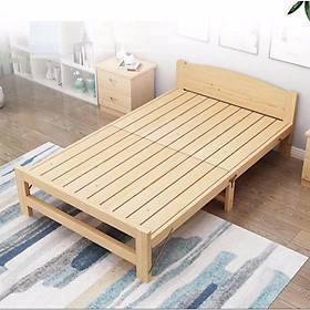 (tặng đệm gối) Giường ngủ gỗ thông 80x195cm gấp gọn tiện dụng