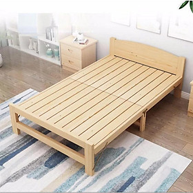 Mua (tặng đệm gối)Giường gấp gọn gỗ thông kích thước 100x200 cm