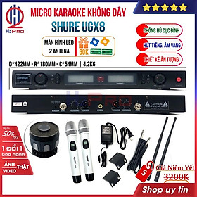 Mua Bộ 02 Micro Không Dây Shure UGX8 2021 Mic Hút Tiếng Sáng Giảm Hú  Mic Karaoke Không Dây Cao Cấp Tặng 2 Chống Lăn Mic