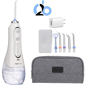 Tăm nước cầm tay H2ofloss HF-6. Tăm nước 5 chế độ, 5 đầu tăm đa chức năng, túi vải đựng máy, pin sử dụng tối đa 21 ngày, tặng kèm củ sạc nguồn thấp