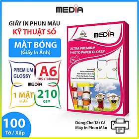 Mua Giấy In Hình Ảnh Chụp MEDIA 1 Mặt Bóng (Glossy) Khổ A6 (10x15cm) Định Lượng 210gsm 100 Tờ  Giấy In Màu Kỹ Thuật Số Giấy In Phun Màu Tài Liệu - Hàng Chính Hãng