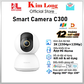 Camera quan sát Xiaomi Smart C300 2K(2304×1296p) 3MP, Khẩu độ F1.4, Ai phát hiện con người, Bản quốc tế - Hàng chính hãng