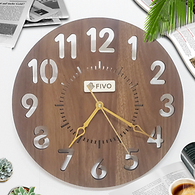 Mua Đồng Hồ Gỗ Treo Tường Decor Trang Trí  Thiết Kế Kết Hợp Giữa Cổ Điển Và Hiện Đại Thương Hiệu FIVO Mẫu FW04 Tạo Điềm Nhấn Cho Ngôi Nhà Bạn