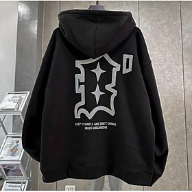 Áo Khoác Hoodie Form Rộng Unisex BIC Vải Nỉ Bông Dày Dặn Phong Cách Ulzang, Áo Hoodie Phối Zip Unisex Nam nữ, áo khoác cặp, áo khoác đôi