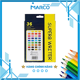 Hộp Bút Chì Màu Marco Superb Writer - 12/24/36 Màu - Hộp Giấy - Nhiều Màu Đậm Vẽ Tranh Tô Màu Phù Hợp Cho Học Sinh
