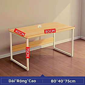 Mua Bàn làm việc đơn giản hộp sắt 25x25mm sơn tĩnh điện chắc chắn  bàn học mặt dày 1.5cm bo góc an toàn dễ dàng đầy đủ phụ kiện
