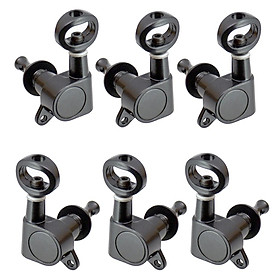 Pack Of 6 Electric Guitar Full Closed Tuning Peg Hollow Handle Left+Right