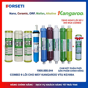 [CÓ HĐ VAT] Trọn bộ 9 lõi lọc nước Kangaroo hàng chính hãng cho máy KG-109 + TẶNG 1 LÕI SỐ 1 KANGAROO