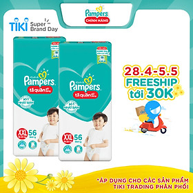 Combo 2 Tã quần Pampers giữ dáng cực đại XXL56 - Size XXL (56 Miếng x 2 Gói)