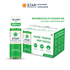 Thùng 12 lon thức uống lên men STAR KOMBUCHA Chanh Sả / Loving Lemongrass (250ml/lon)