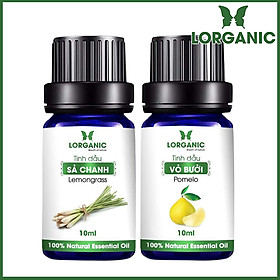 Combo Tinh Dầu Sả Chanh Lorganic + Bưởi Lorganic (10ml / Chai)