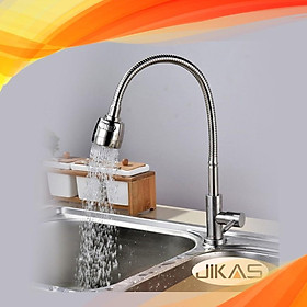 Mua Vòi rửa bát đơn lạnh Inox 304  cần lò xo  xoay 360 độ - Hàng Chính Hãng