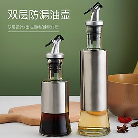 Mua Bình rót dầu thủy tinh bọc inõ 304 chống tràn - 500ml